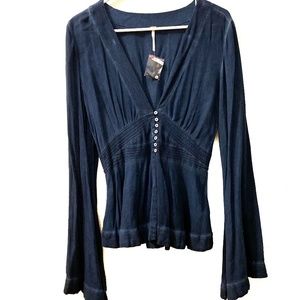 Free People | Bell Sleeve Boho Top | Size Small